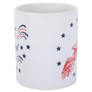 Elanze Designs America United and Free Stars and Eagle 11 Ounce White Ceramic Coffee Mug - 1 of 2