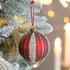 Whisen D3.9" Christmas Ball Ornaments, Glass Decorative Hanging Ball Christmas Tree Ornaments, Set of 6 - 2 of 4