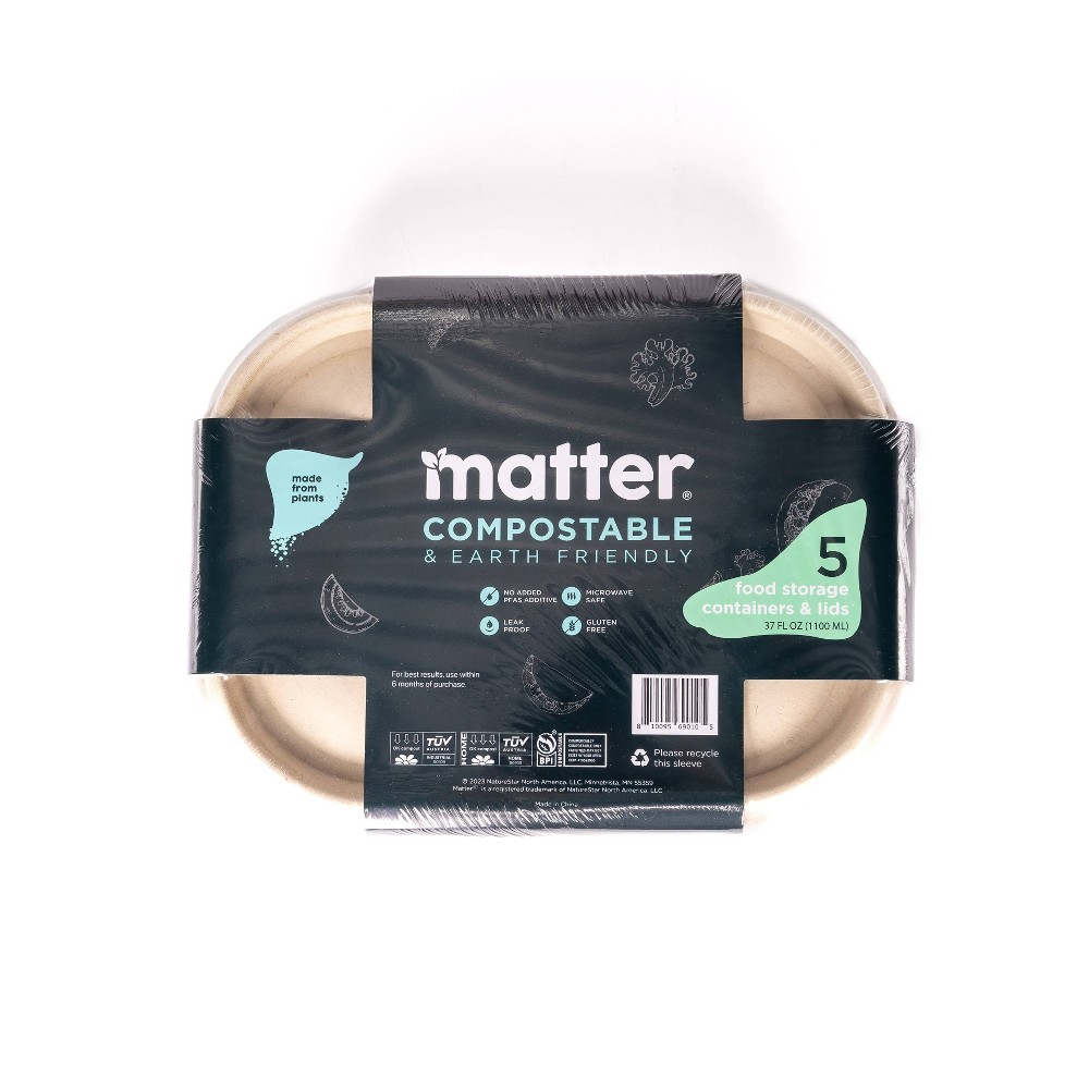 Photos - Food Container Matter Compostable Food Storage Container - 37 fl oz/5ct