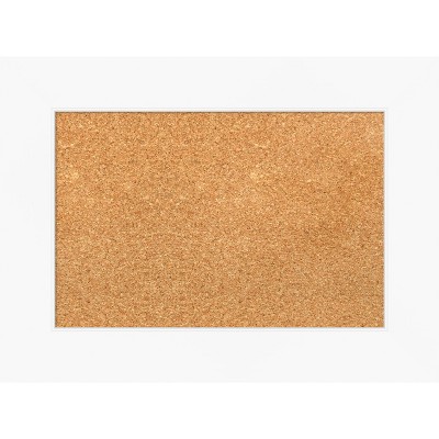 Cabinet White Framed Natural Cork Bulletin Board