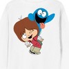 Foster's Home For Imaginary Friends Mac & Bloo Sticking Tongues Out Crew Neck Long Sleeve White Adult Sweatshirt - 4 of 4