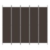 vidaXL 5-Panel Room Divider Brown 98.4"x86.6" Fabric - 3 of 4
