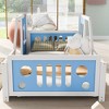 Twin Size Classic Car-Shaped Platform Bed With Wheels, Headboard, Footboard, 2 Doors And Windows On Either Side - 2 of 4
