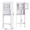 Modern Over The Toilet Space Saver Organization Wood Storage Cabinet for Home, Bathroom -White - 3 of 3