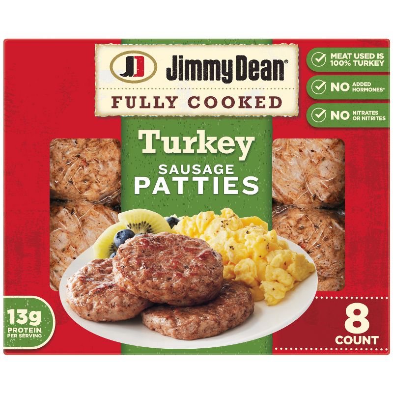 Jimmy Dean Fully Cooked Turkey Sausage Patties - 9.6oz/8ct, 1 of 10