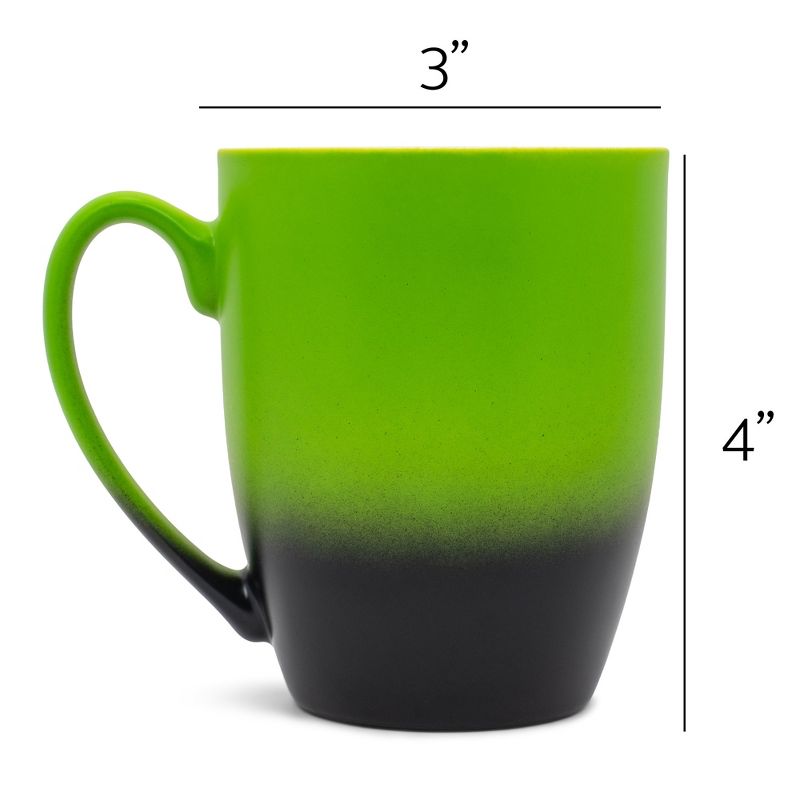 Elanze Designs So Very Blessed Two Toned Ombre Matte 10 ounce New Bone China Coffee Tea Cup Mug For Your Favorite Morning Brew, Green and Black, 4 of 6
