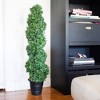 Boxwood Spiral Topiary with Planter - Nearly Natural - image 3 of 3