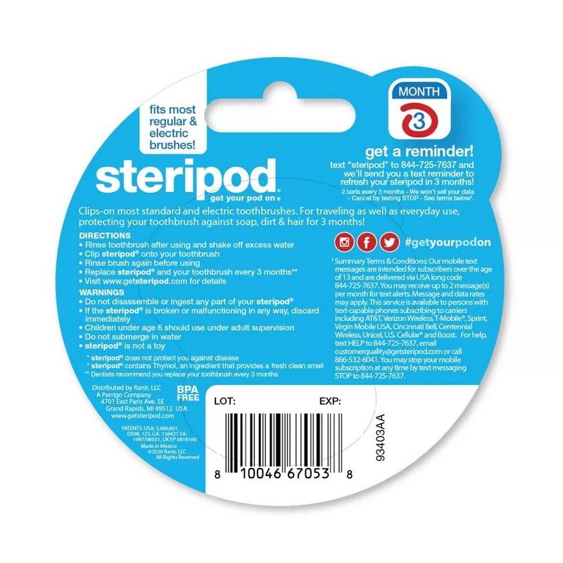 Steripod Toothbrush Cover - Trial Size - 1ct, 6 of 10