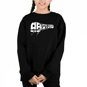 LA Pop Art Ny Subway - Girl's Word Art Crewneck Sweatshirt - 1 of 3