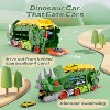 Skirfy Dinosaur Transport Truck Toy with 8 Metal Cars, 3-in-1 Dino Hauler with Sliding Race Tracks, Transforms into Triceratops, Green - 3 of 4