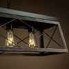 ALOADECOR 5-Light Square/Rectangle Industrial Antique Bronze Brushed Chandelier Modern Farmhouse Wrought Iron  Hanging Light  For Kitchen Table - 4 of 4