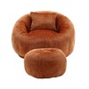 Sapphtopaz Extra Large Round Bean Bag Chair with Footrest Pillow Chenille Sofa Chair Bean Bag Chairs for Adults for Living Room, Bedroom - 3 of 4
