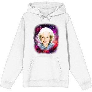 Golden Girls Rose Galaxy Headshot Long Sleeve Unisex Adult Hooded Sweatshirt - 1 of 1