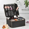 Train Case Cosmetics Organizer with Adjustable Dividers for Travel with Makeup & Toiletries, Black, Size 10.00" x 4.75" x 8.75" - 4 of 4