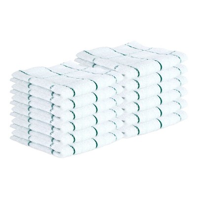 Arkwright Kitchen Dishcloths (12 Pack), Cotton, 12x12 in., Windowpane Stripes
