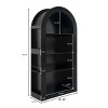 Arched Bookcase with 4 Open Shelves,Tall Bookcase with Storage Shelf for Living Room or Bedroom,Mid Century Modern Display Bookcase-Cuddlewood - 4 of 4