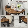 Lirago Brown Half-Round 3-Tier Side Table or End Table Rustic Wood and Black Metal Frame for Storage and Decor 25.98"H - 4 of 4