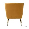 Simon Accent Chair Living Room Armless Chair Wooden Upholstery Side Chair with Metal Base |Karat Home - 4 of 4