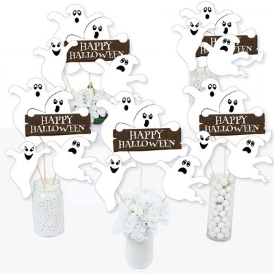 Big Dot of Happiness Spooky Ghost - Halloween Party Centerpiece Sticks - Table Toppers - Set of 15