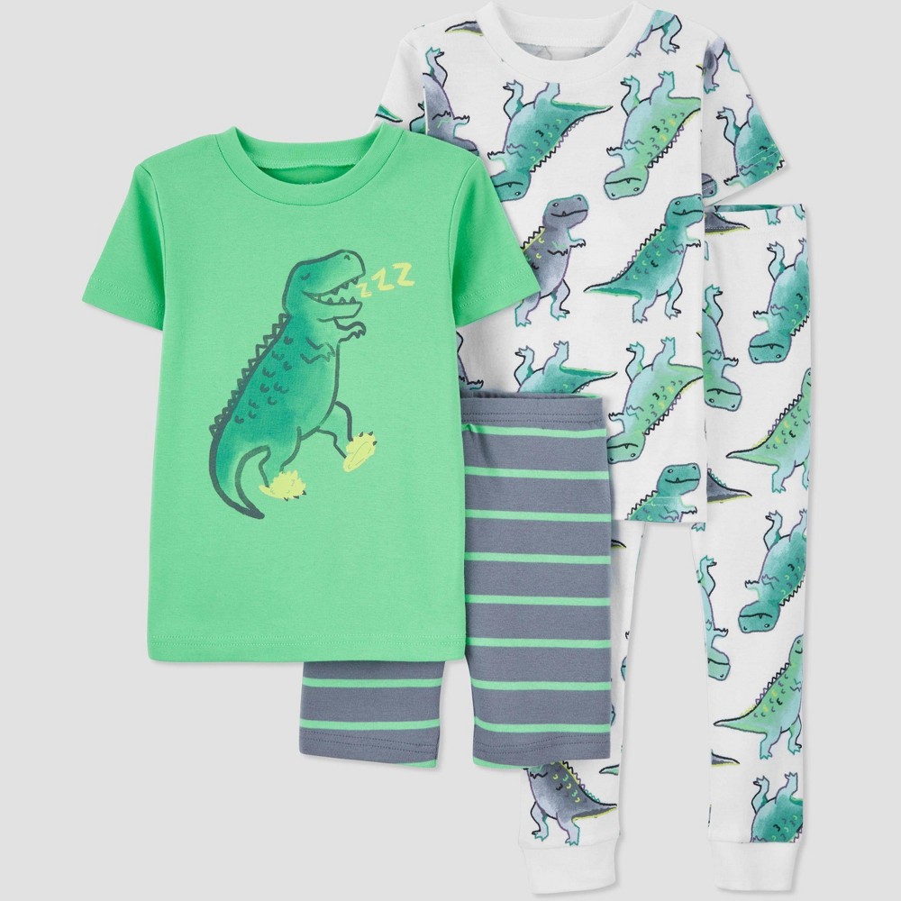 Carter's Just One You ? Toddler Boys' 4pc Dino Snug Fit Pajama Set - Green 2T (2 sets)