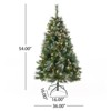 INFURNIC Artificial Trees 4.5FT Glitter Bristle Mixed Hinged Christmas Tree with Red Berries and Pine Cones for Holiday Decor, Green, 36"*36"*54" - 2 of 4