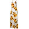 Womens Sleeveless Spaghetti Strap Beach Boho Tropical  Summer Drawstring Waistband Print Long Beach Dress - 3 of 4