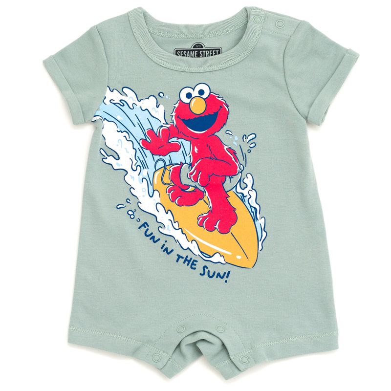 Sesame Street Elmo Cookie Monster Big Bird Romper and Sunhat Newborn to Toddler, 3 of 8