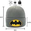 Beanie for Kids and Adults Winter Hat – Beanie with Batman Patch Licensed (One Size) - 2 of 4
