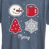 Women's - Instant Message - Merry Christmas Grid Short Sleeve Graphic T-Shirt - 2 of 4