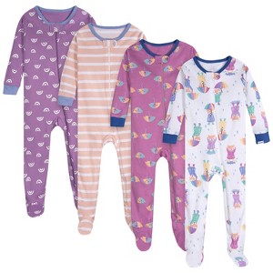 Onesies Brand Baby Girls' 4-Pack Union Suits - 1 of 4