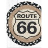 Earth Rugs Route 66 Jute Trivet – 10" Round Hand-Braided Heat Pad, Rustic Americana Kitchen Accent - 3 of 3