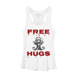 Women's Design By Humans Free Hugs Evil Scary Grim Reaper Halloween Gift By pipetro Racerback Tank Top - 1 of 3