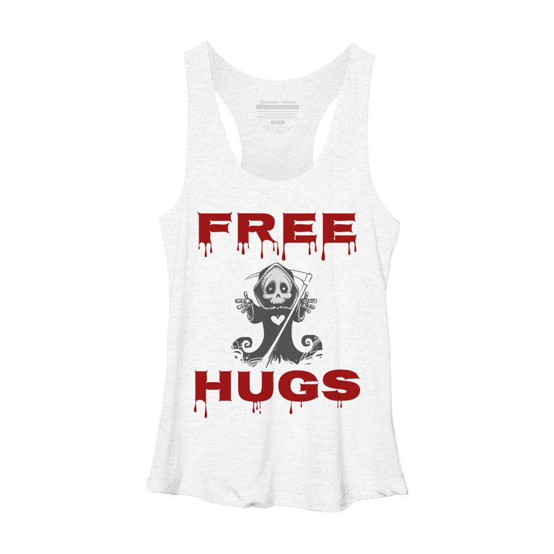Women's Design By Humans Free Hugs Evil Scary Grim Reaper Halloween Gift By pipetro Racerback Tank Top, 1 of 4