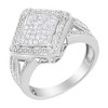 Silver 2/5 Cttw Princess Cut Diamond Cluster Composite Cocktail Ring - 3 of 4