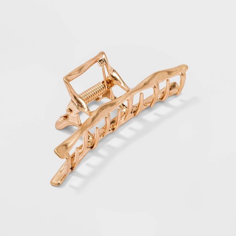 Textured Metal Claw Hair Clip - Universal Thread™ Worn Gold