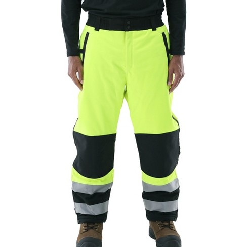 RefrigiWear HiVis Insulated Softshell Pants (Black High Visibility Lime,  4XL)