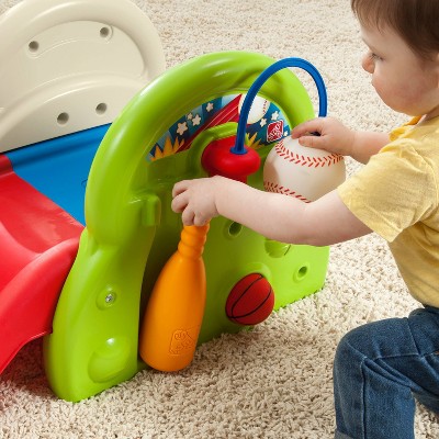 Multicolor Toddler Climbing Activity Center with Slide and Sports