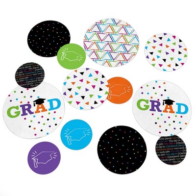 Big Dot of Happiness Hats Off Grad - Graduation Party Giant Circle Confetti - Party Decorations - Large Confetti 27 Count