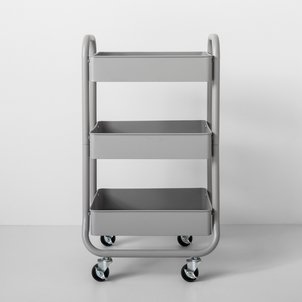 Three Tier Metal Utility Cart Gray - Made By Design