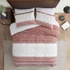 Sapphtopaz Comforter Set Quilt Set with Tufted Chevron Chenille Tufting Botanical Printing 3 Piece 1 Quilt, 2 Pillow Shams - 2 of 4