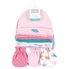 Hudson Baby Infant Girl Cotton Cap and Scratch Mitten Set, Cute-A-Saurus, 0-6 Months - 2 of 4