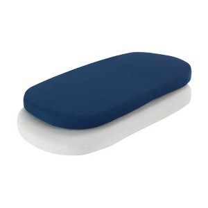 Everyday Kids 2-Pack Bassinet Sheets – 100% Cotton Jersey Knit, Navy & Gray, Fitted Sheets for Baby Boy, Fits Oval & Rectangle Bassinet Mattresses - 1 of 4