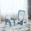 Costway 2 in 1 Kids Easel Desk Chair Set Book Rack Adjustable Art Painting Board Blue/Gray - 4 of 4