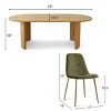 Modern 7-Piece Dining Set for 6,Oak Oval Dining Table with Linen Dining Chairs with Metal Legs for Dining Room,Kitchen Furniture-Tanpinhause - 3 of 4