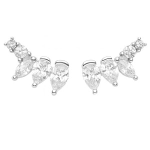 Pear CZ Earrings Graduated Cubic Zirconia Sterling Silver 1 pair by Ginger Lyne Collection - 1 of 4