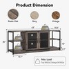 Homhougo Farmhouse TV Stand for 65/75 inches TVs, Entertainment Center with Storage Cabinet and Mesh Doors Rustic Oak - 2 of 4