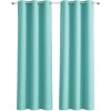 Home Mart Goods 2 Piece Solid Turquoise Blue Blackout Grommet Curtain Panel Set - 84" Long - 3 of 3