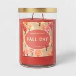2-Wick Clear Glass Fall Day Lidded Jar Candle 21.5oz - Opalhouse™