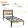 VECELO Metal Platform Bed Frame with Wooden Headboard - 3 of 4