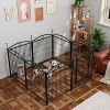 32 inch 8 Panels Metal Dog Pen Pet Dog Fence Outdoor Exercise Pen with Doors Black - 2 of 4